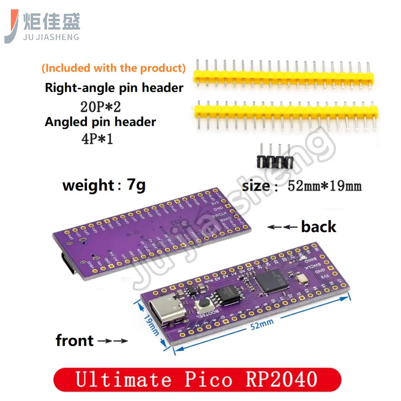 Ultimate Pico RP2040 128Mbit 16MB/4MB Compatible with Raspberry Pi Dual-Core Processor