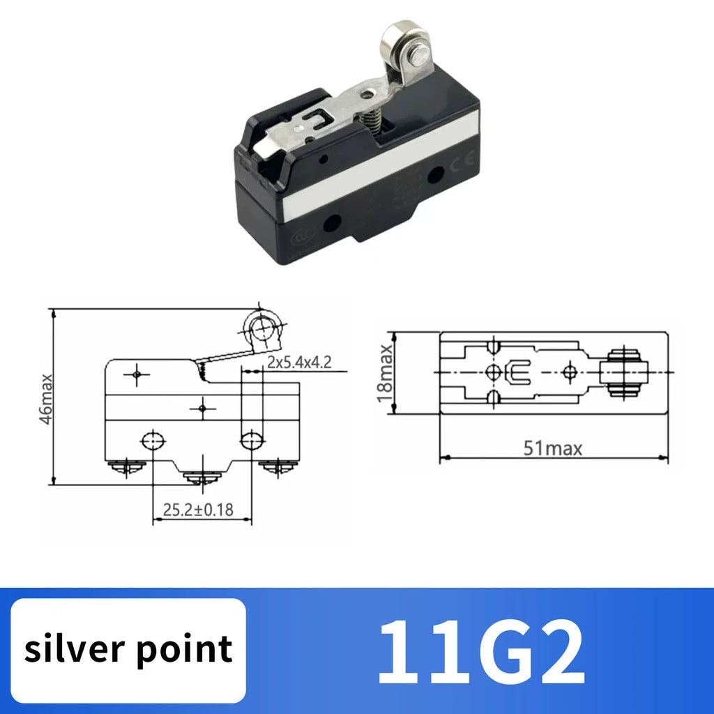 10Pcs SPDT NO+NC Hinge Roller Lever Microswitch Action Switch