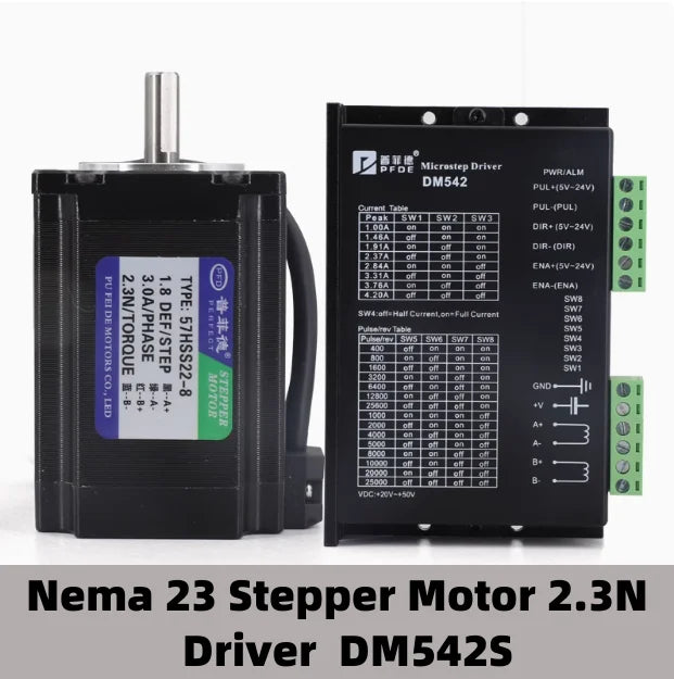Nema 23 Stepper Motor D Shaft 2 Phase 4-Leads 57x82mm 2.3N 57HS22 Motor with TB6600 Driver For 3D Printer CNC Engraving Machine