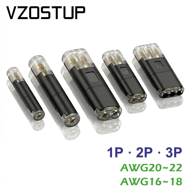 Quick Wire Connector Pluggable Locking Buckle Terminal Block Universal Compact Electrical Cable Jointer for LED Strip Car DIY