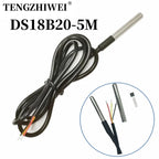 1PCS DS1820 Stainless Steel Package Waterproof DS18b20 Temperature Probe Temperature Sensor 18B20 5M