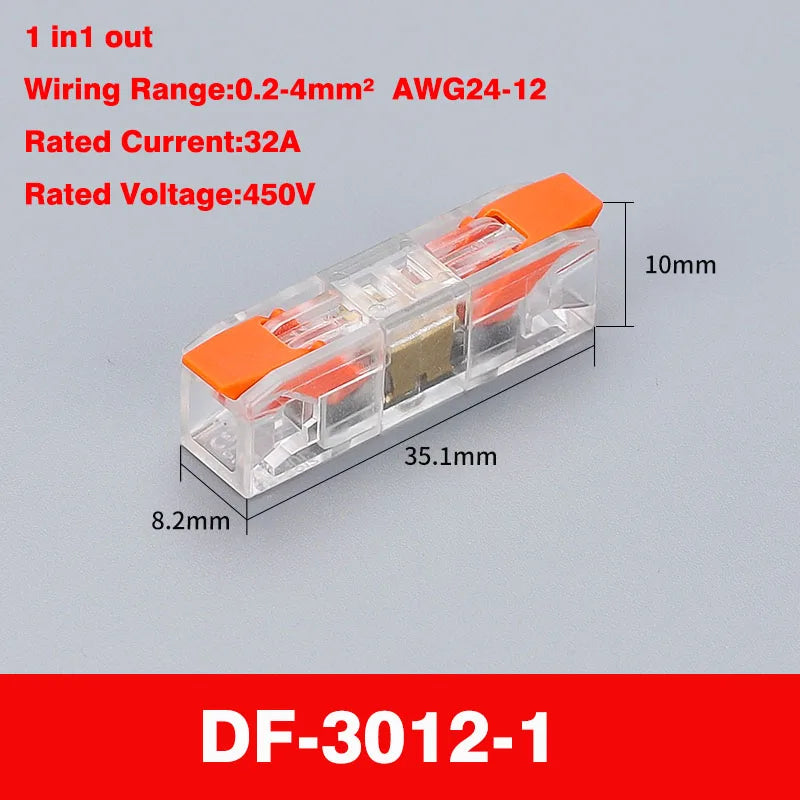 Wiring Terminal Quick Press Type Electrical Docking 2-12 Pin Screw Fixing Compact Wire Connector Push-in Type Terminal Block