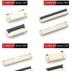 10pcs 4P 5P 6P 8P 10P 12P 14P 16P 20P 22P 24P 30P 34P 0.5mm/1mm Pitch Under Clamshell Socket FPC FFC Flat Cable Connector