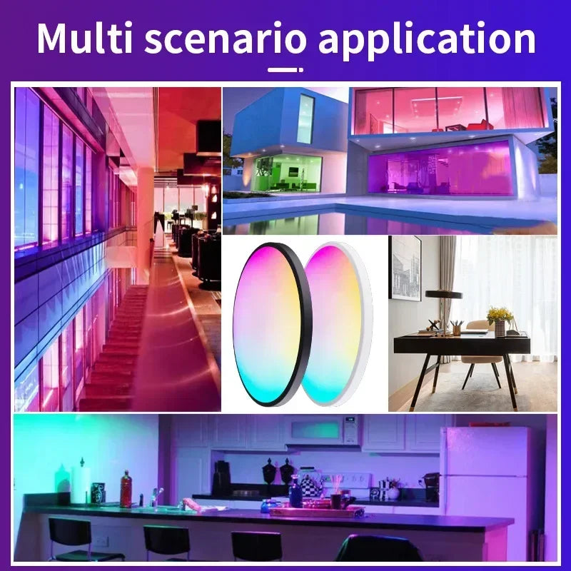 TUYA Intelligent LED Ceiling Light RGB Remote Dimming WiFi Bluetooth Decorative Light Living Room Bedroom Indoor Home Light