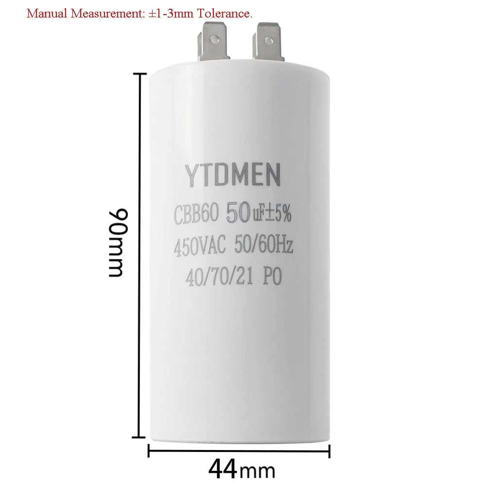AC 450V CBB60 Dual Insert Motor Starting Capacitor 4pin 4UF-60UF Replacement Motor Run Capacitors For Air Compressor Water Pump