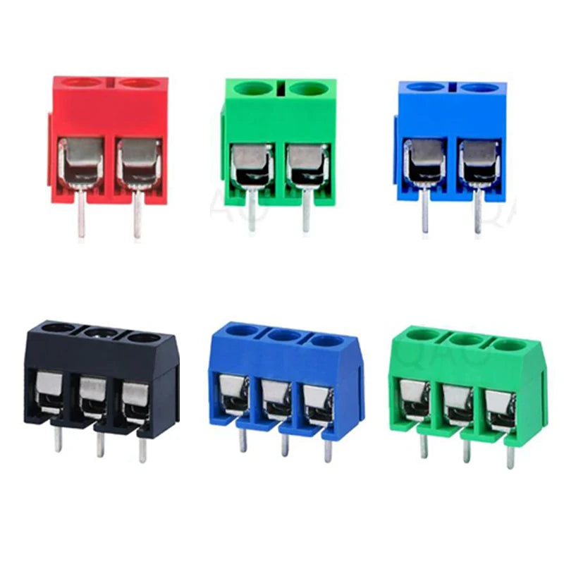 10/20/50Pcs/lot KF301-5.0-2P KF301-3P KF301-4P Pitch 5.0mm Straight Pin 2P 3P 4P Screw PCB Terminal Block Connector Blue Green