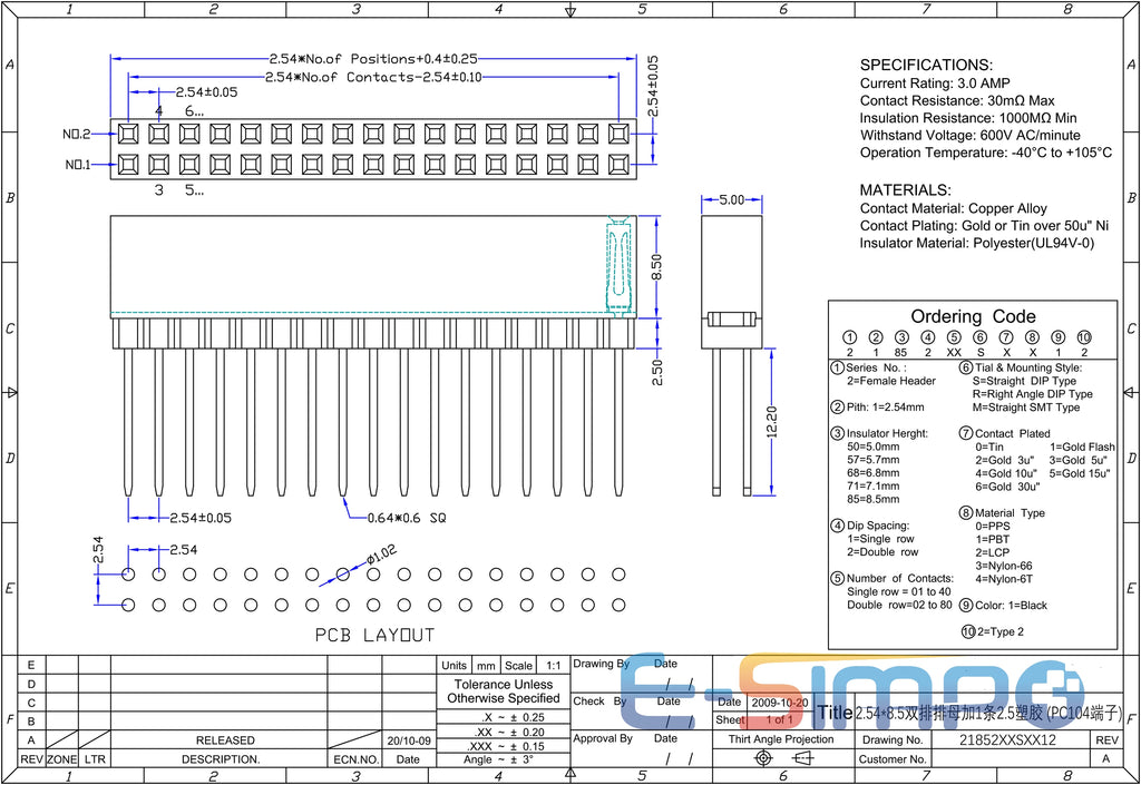 5pcs 2.54mm 2x20P 40P PC104 11mm Plastic 12mm Long Pin 3mm Short Pin Stackable Shield PCB Connector Female Header