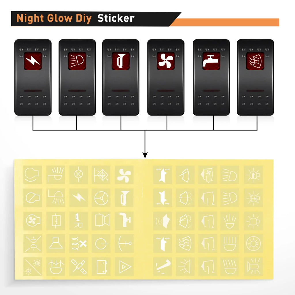 Nilight 8 Gang Rocker Switch Panel 5Pin On Off Toggle Aluminum Holder 12V 24V Dash Pre-Wired Red Backlit Switches for Automotive Cars Marine Boats RVs Truck