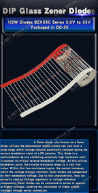 50pcs 1/2W Zener Diode 0.5W DO-35 BZX55C 2.2V 2.4 3.3 3.6 3.9 4.3 4.7 5.1 5.6 6.2 6.8 7.5 8.2 9.1 10 12 15 18 20 22 24 27 30 33V