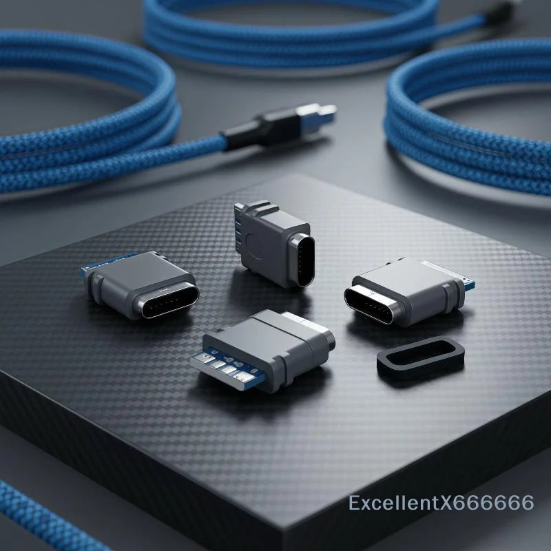 2/5/10Pcs USB 3.1 Waterproof Type-C Connector 4PIN 5A Female Socket Double 5.1K Resistor Support Charging And Discharging