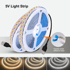 5V 2835 LED Strip Light 3mm 5mm 8mm PCB Width 120Leds/m Flexible LED Tape Ribbon Diode USB/2PIN Wire Led Lights for Room Decor