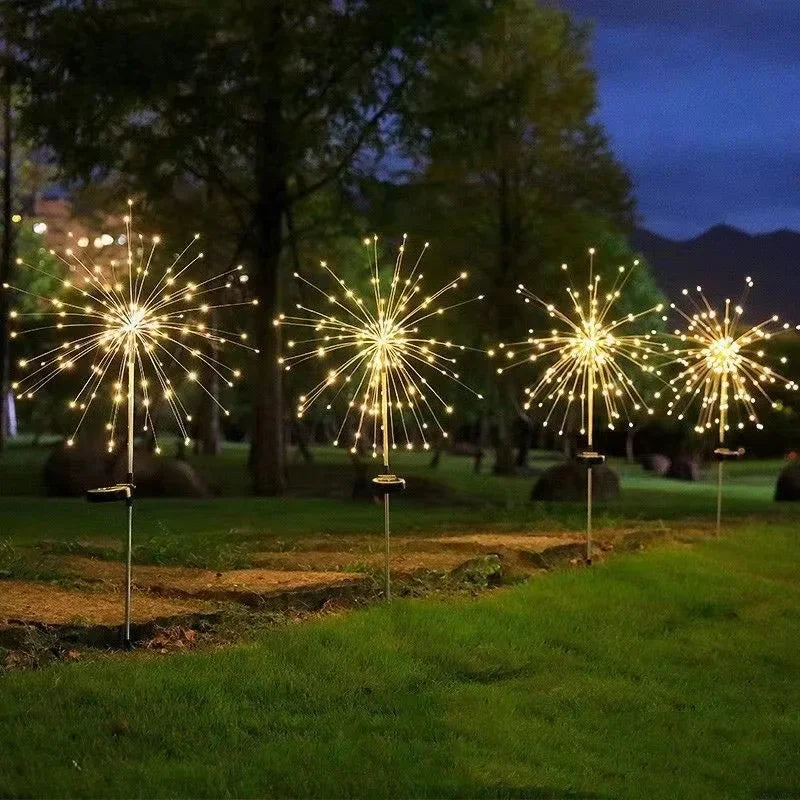 1Pcs Solar LED Firework Light Copper Wire Christmas Fairy Lights Lawn Pathway Light Garden Decoration