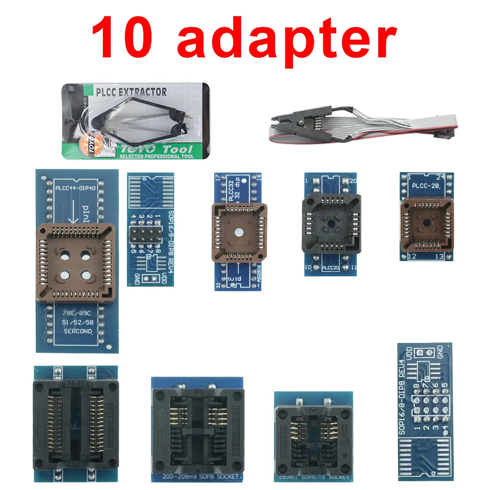 T48 (TL866-3G) Programmer with Adapters Kit Support 31000+ ICs for SPI/Nor/NAND Flash/EMMC BGA/TSOP/SOP/PLCC XGecu