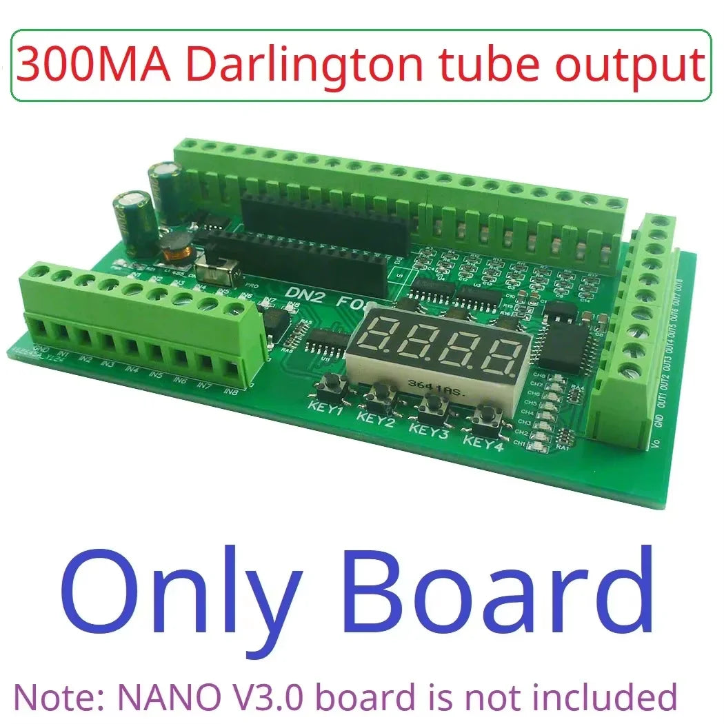 Arduino NANO V3.0 IO Board DC12V/24V RS485 8CH Relay 4-20mA 0-10V Analog Input Opto Isolated Simple PLC Timer Module