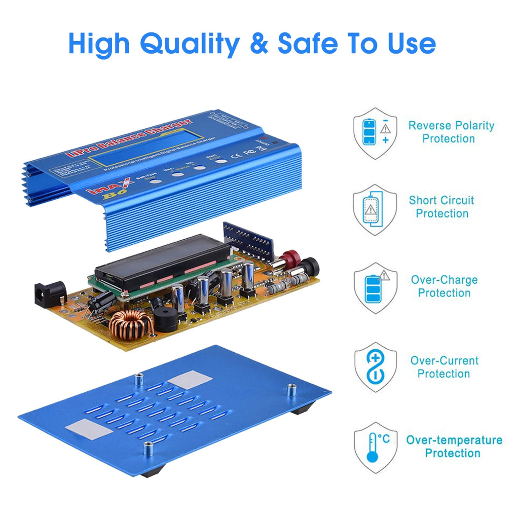 iMAX B6AC 80W Lipo Battery Charger RC Balance Smart Digital Charger for 1S-6S LiPo Life Li-ion 1-15S NiCD NiMH PB Smart Battery