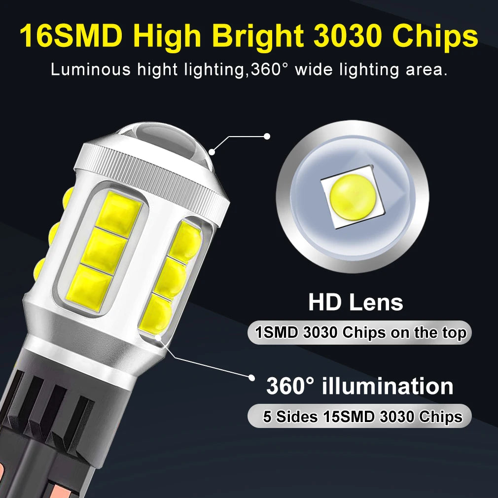 4000LM T15 LED Lamp W16W LED Canbus No Error 3030 Chips 912 921 Bulb Car Backup Reverse Light Super Bright Auto Lamp 6500K