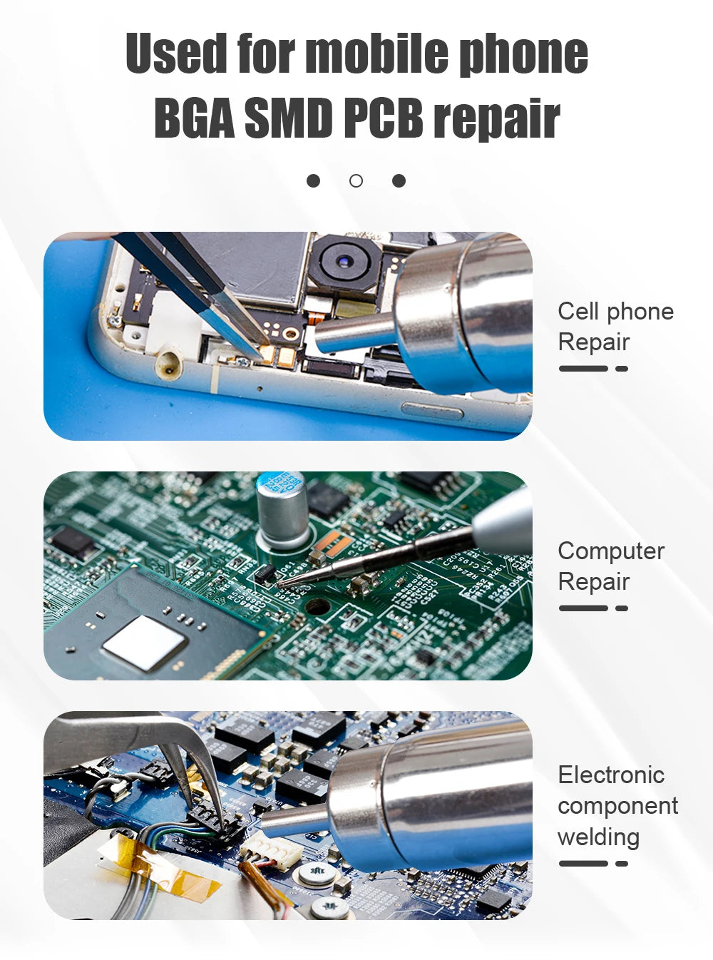JCD 8898 Soldering Station 2 In 1 Soldering Iron Hot Air Rework Welding Station with Sleep Mode For BGA PCB IC SMD Repair Tools