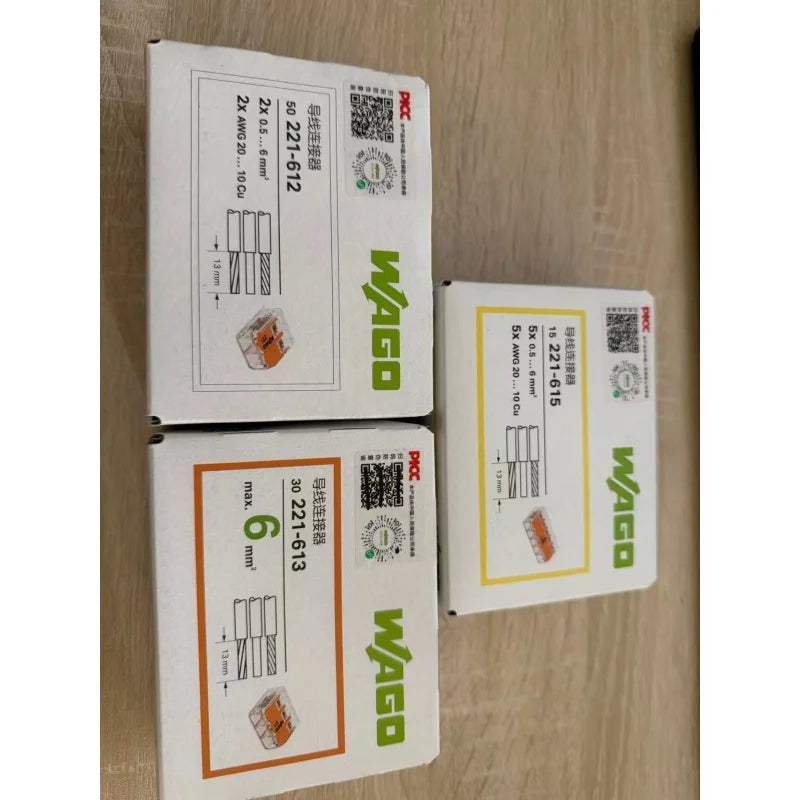 WAGO 221‑412/413/415/2401/2411/612/613/615 Multi‑box Set LeverWire Connector, Reusable Electrical Terminal Block for Home Wiring