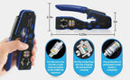 Natalink RJ45 Crimping Tool Pass Through Crimper Wire Stripper Cutter for Cat6A Cat6 Cat5 8P8C rj45 cable stripper tool Connecto