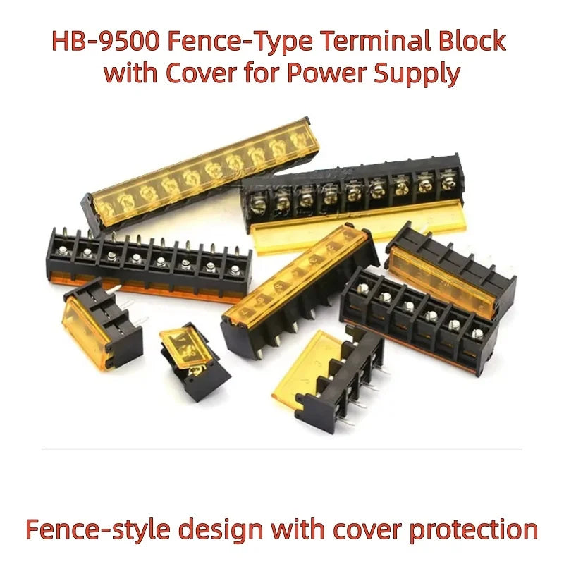 2pcs HB9500-2P 3P 4P 5P 6P 7P 8P 9P 10Pin PCB Screw Terminal Block Connector HB-9500 300V 30A Lid Barrier Terminal 9.5MM Pitch