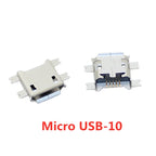 20pcs Micro USB 5 Pin SMT Socket Connector Type B Female Placement DIP SMD USB Charging Adapter Connectors Plug