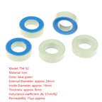 5pcs 24x14x8mm T94-52 Iron Ferrite Toroid Cores Blue Green Ring For Inductors Iron Powder Core Blue Green Ring
