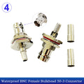 10Pcs/Lot BNC Male Female 50-3 BNC RF Coax Connector Crimp for RG58 RG142 RG223 RG400 LMR195 Cable High-Quality Low-Loss 50 Ohm