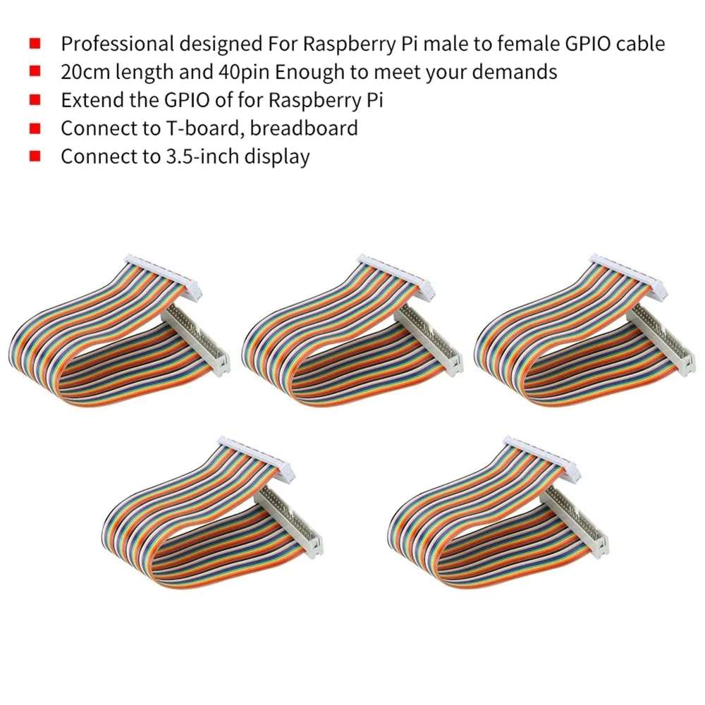 practical 40-Pin GPIO Cable Male to Female 20cm Jumper Ribbon Cables Extension Cable for Raspberry Pi