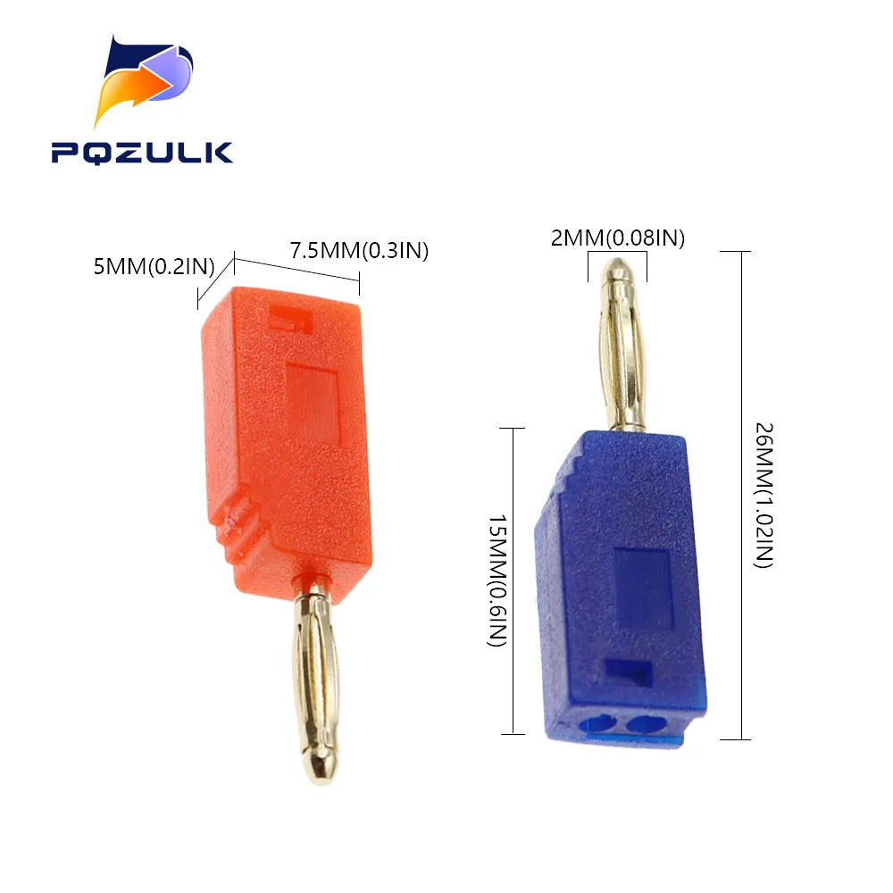 10PCS 2MM Male Retractable Tube Stackable Banana Plug Wire Solder Connector