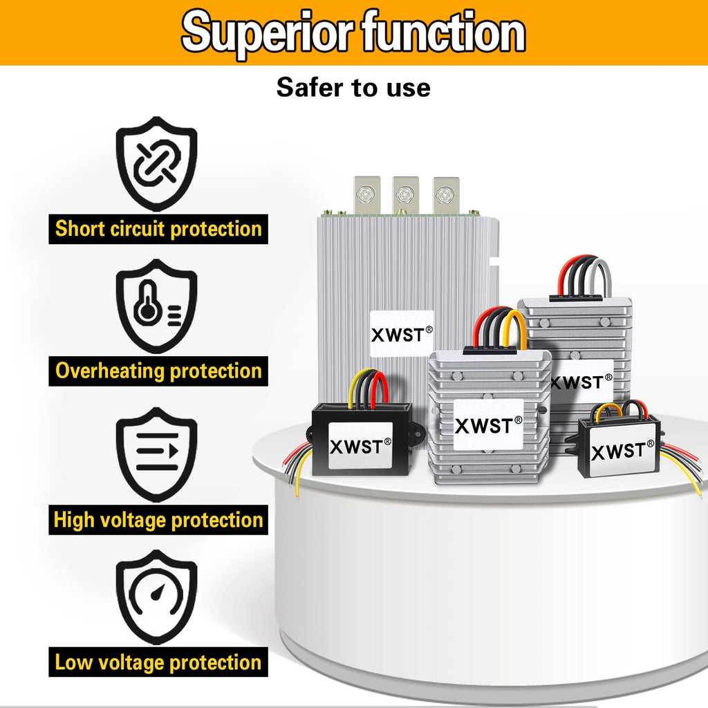 9-36V to 12V DC Voltage Converter Boost Buck Regulator 1-30A Power Inverter Adapter CE Certified for LED Lights