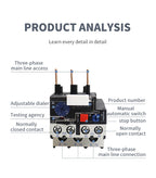 JR28 Thermal Overload Relay 1.6A 2.5A 4A 6A 8A 10A 13A 18A 25A LR2D13 Adjustable Thermal Relay Over Current Protection Relay