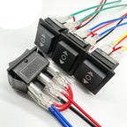Wired 20A 12V - DC Motor Polarity Reversing Rocker 3 Position DPDT Momentary Automatic Reset Switch (On)-Off-(On) 6 Pin DPDT