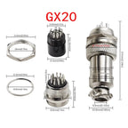 5Set  GX12 GX16 GX20 2 3 4 5 6 7 8 9 10 12 14 15 Pin Docking Aviation Plug Socket Waterproof Circular Connector