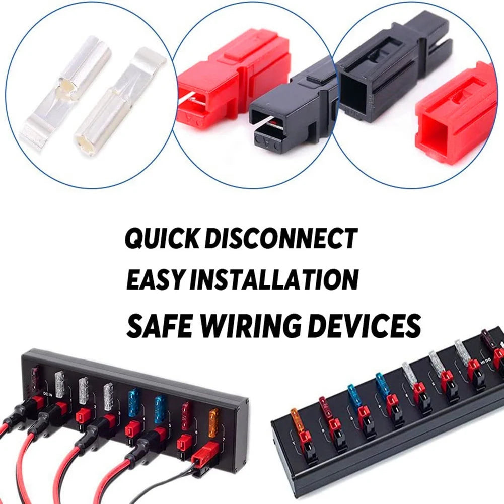 Sale-10 Pair 30A 600V Power Connectors Accessories with Insulation Cover for Anderson Powerpole Interlocking Plug