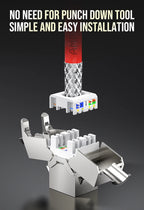 AMPCOM CAT7 RJ45 Keystone Jack, STP Shielded Tool Free Self-Locking CAT8 Cat6a Keystone Zinc Alloy RJ45 Module Coupler Adapter