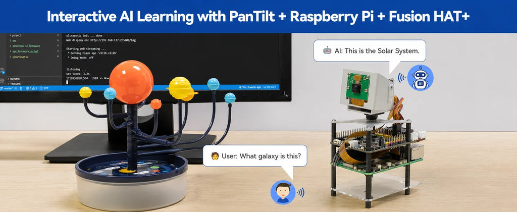 SunFounder AI Fusion Lab Kit for Raspberry Pi 5/4/3B+/Zero 2w, LLMs ChatGPT/Gemini/Grok, YOLO&OpenCV & MediaPipe, Python