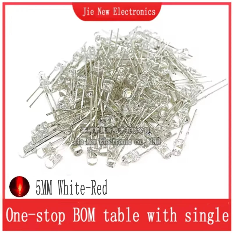 3mm 5mm LED Diode Assorted Kit White Green Red Blue Yellow Orange F3 F5 Leds Light Emitting Diodes Electronic Kit