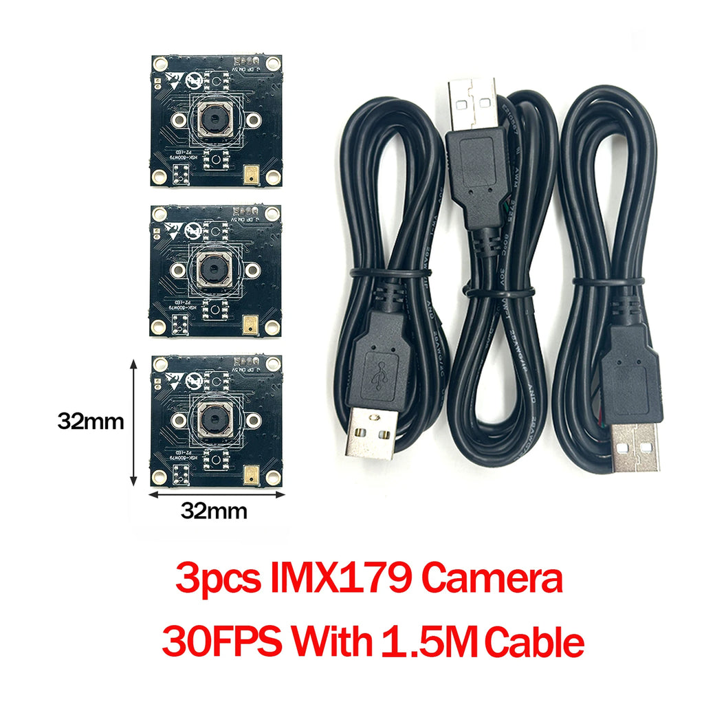 3Pcs IMX179/OV2710/OV2735/OV9732 USB Camera Module 100° 30FPS No Distortion Compatible For Autodarts.io Win Mac Linux Raspberry