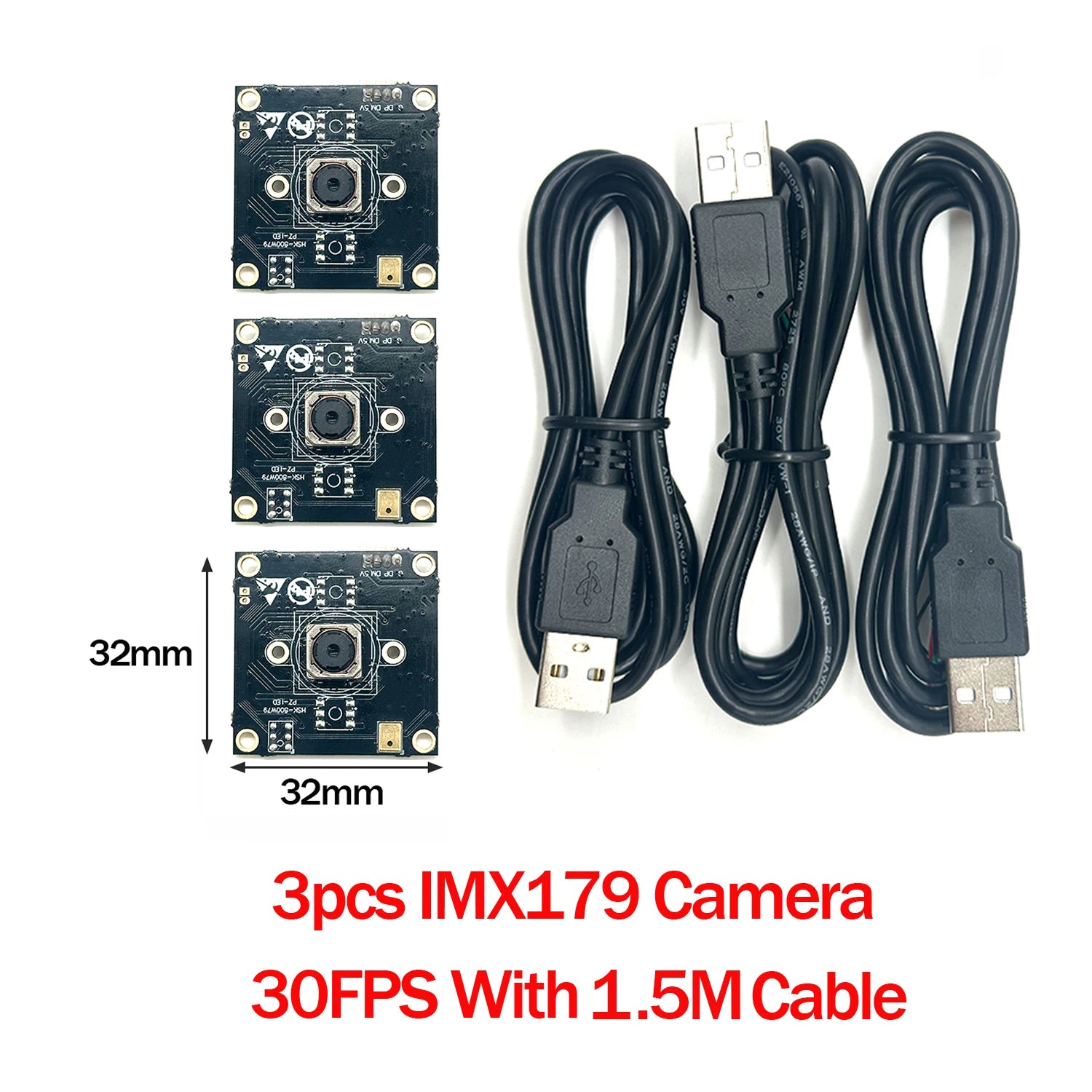 3Pcs IMX179/OV2710/OV2735/OV9732 USB Camera Module 100° 30FPS No Distortion Compatible For Autodarts.io Win Mac Linux Raspberry