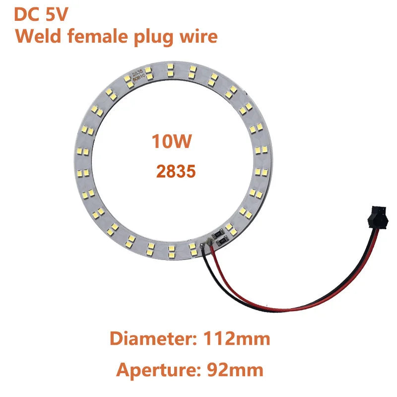 DC5V LED Light Beads Light Source SMD 2835/5730 LED Ring Board Aluminum Lamp Plate Accessorie 10W 12W with SM Female and Driver
