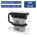 1pcs 50A 600V Battery Power Connector High Current Forklift Electrical Wire Connector Quick Plug Car Battery Charging Connector