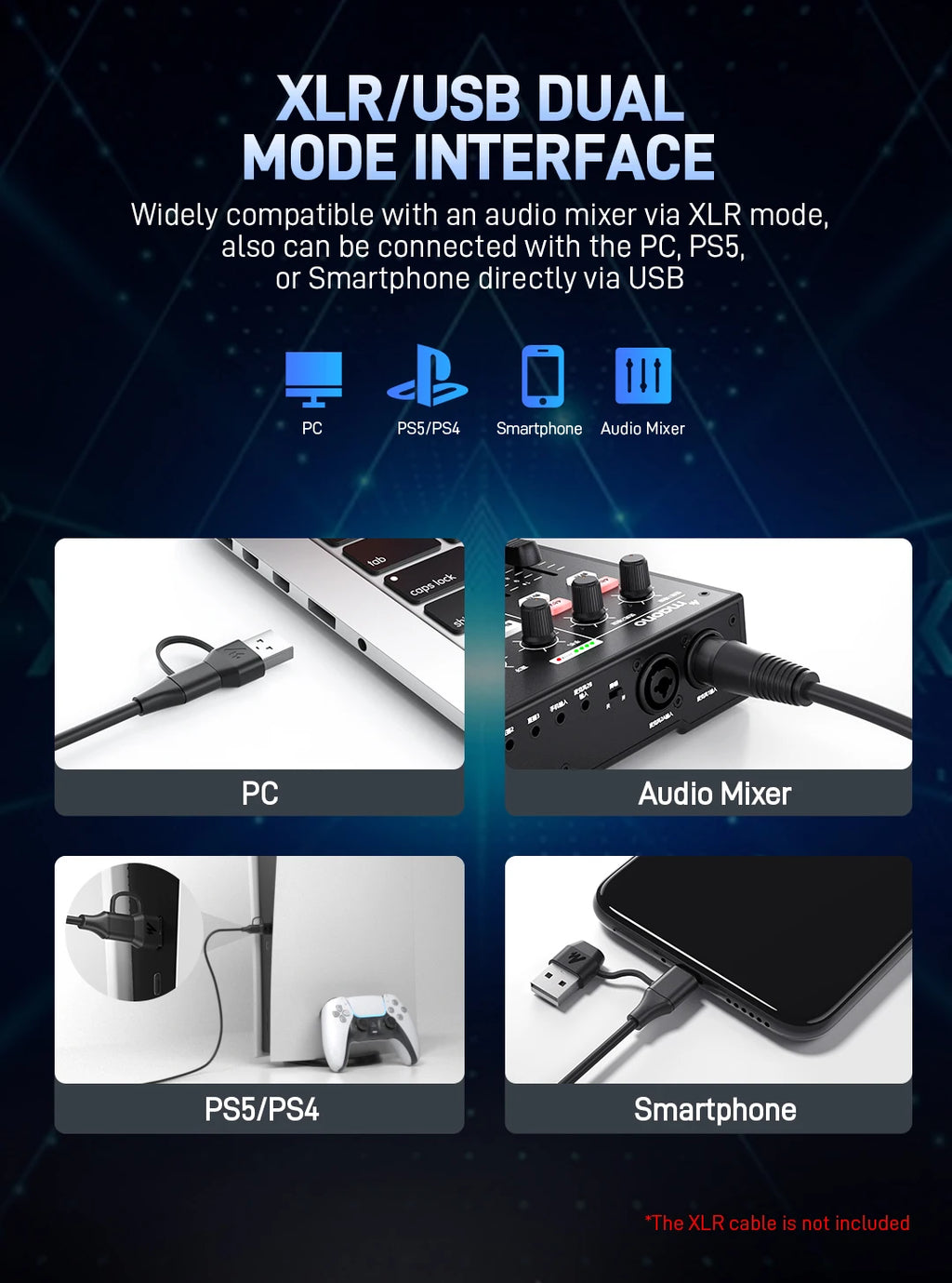 MAONO PD200X XLR/USB Dynamic Microphone for PC RGB Gaming Streaming Microphone with MAONO Link Software Mute Gain Knob Volume Control and Headphone Jack for Streaming Podcasting Recording Gaming Video