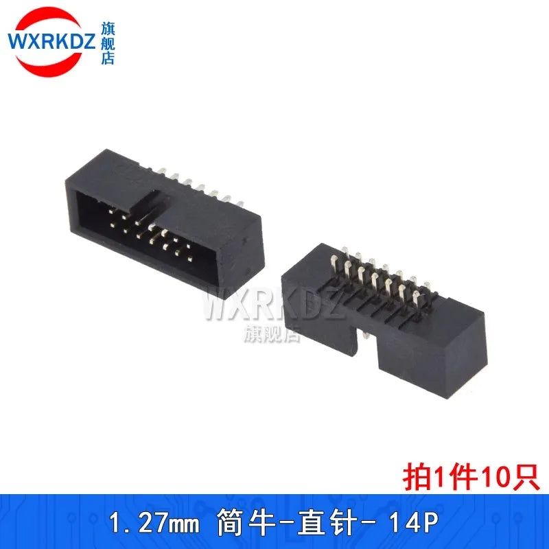 10pcs 1.27MM 6/8/10/20/24/26/34/40/44/50/60P 60PIN JATG IDC3 MALE SOCKET straight idc box headers PCB CONNECTOR DOUBLE ROW  IDC3