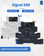 LCTC 1PCS SSR Solid State Relay DIN Rail Slim Relay Module SSR-41FDD SSR-41FDA DC To AC DC To DC 6A Non-contact Relay With LED