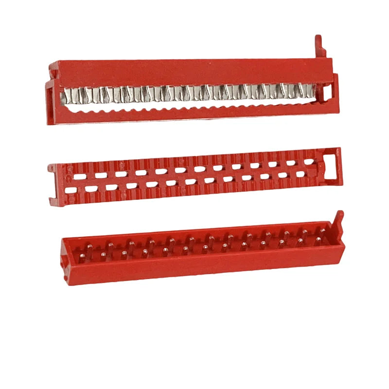 10Pcs Micro Match Red IDC Connector 2.54mm Wire to Board Micro Match IDC 4P 6P 8P 10P 12P 14P 16P 20P 24P 26P