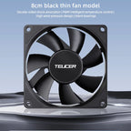 TEUCER 8015 Computer Case Fan 80mm/92mm 4-pin PWM High Airflow Ultra-thin Cooling Fan 1200-3000RPM Cascadable FDB Bearing Fan