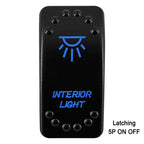Waterproof Rocker Switch with Blue LED | 12V/24V Latching & Momentary (SPST/ DPDT) | for Marine, UTV, ATV, RZR, Automotive
