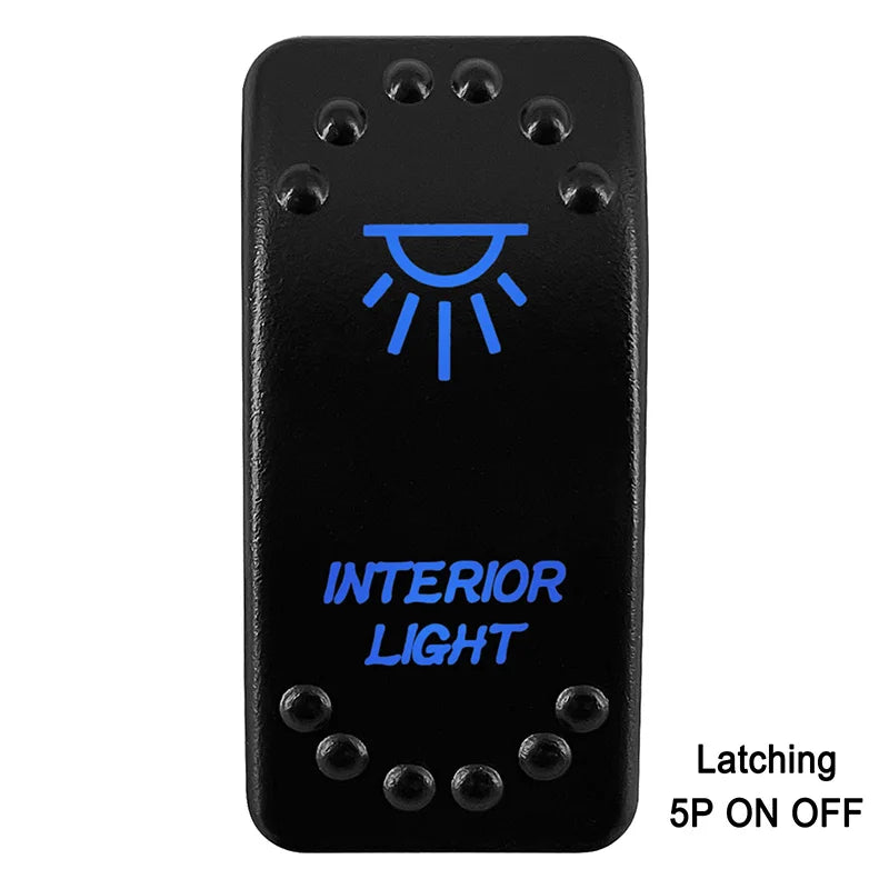 Waterproof Rocker Switch with Blue LED | 12V/24V Latching & Momentary (SPST/ DPDT) | for Marine, UTV, ATV, RZR, Automotive