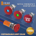 LB12E-M Mini Emergency Stop Button with LED Light Elevator Machine Tool Safety STOP Switch Self-locking / Momentary Selectable