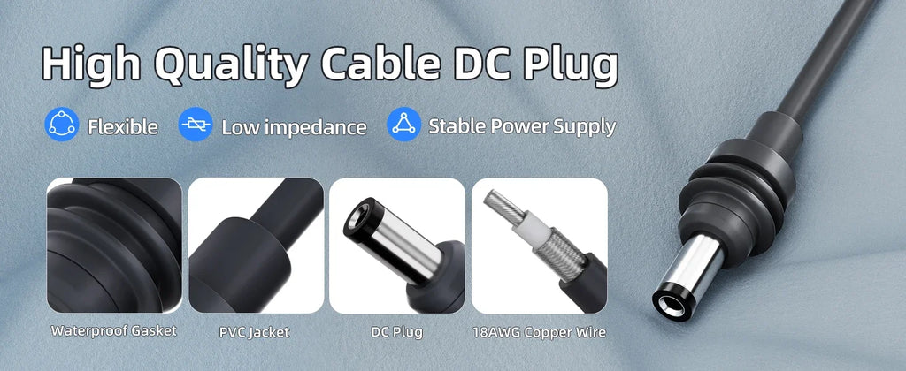 3M/1M Starlink Mini Power Cable XT60 to DC Adapter - XT60 Connector to Starlink Mini DC5521 Waterproof Plug Power Cord 5.5x2.1MM